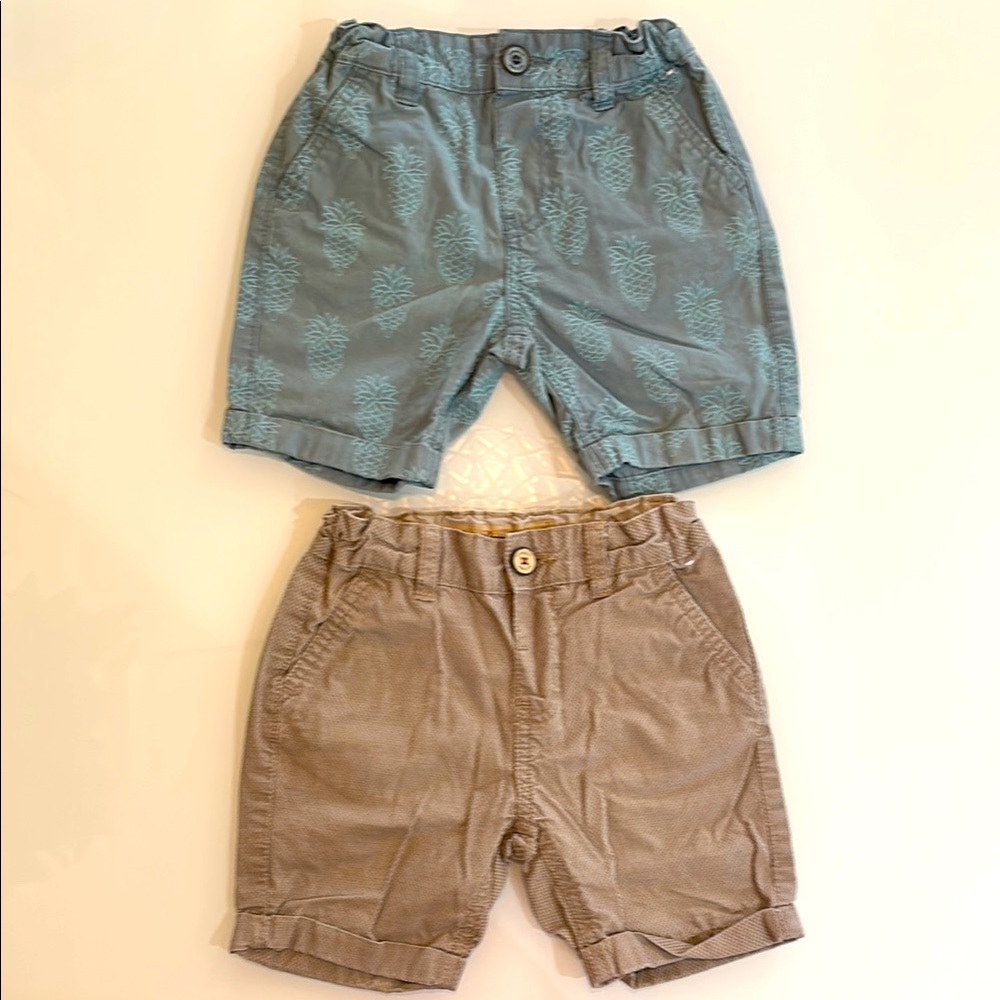 Denim Co Stylish Kids Shorts Set - Pineapple Blue and Tan Shorts